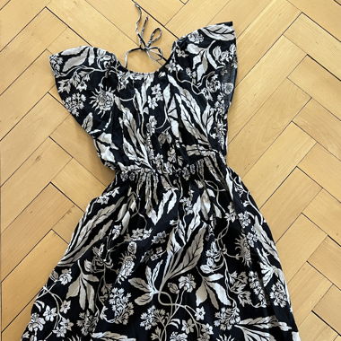 Midikleid Baumwolle, Rückenausschnitt & Bindeband