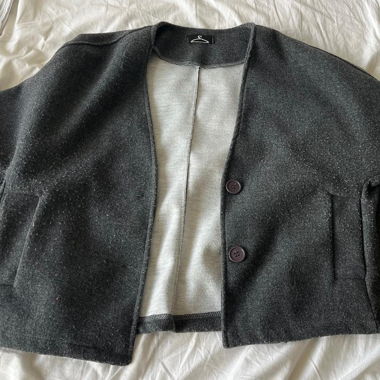 cardigan en laine gris