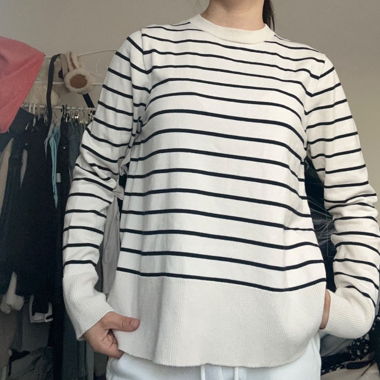 zara gestreifter strick pullover 