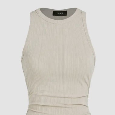 Mini dress, ruched knint sleeveless