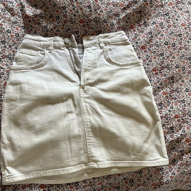 Weißer DENIM-Jeansrock