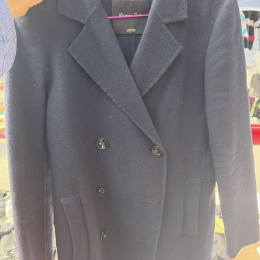 Marineblauer Wickelmantel