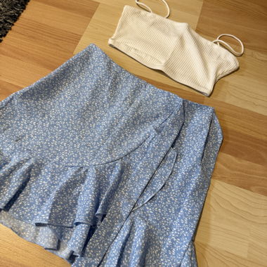 Two-piece top and skirt set