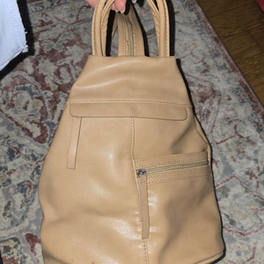 Sac à dos beige en cuir