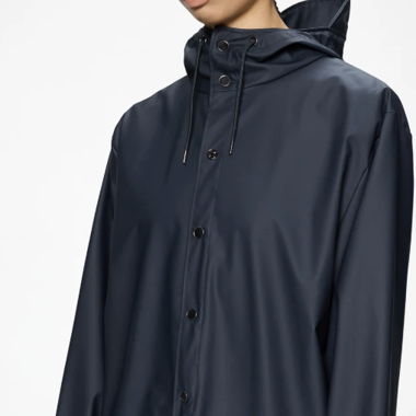 RAINS Kapuzen-Regenmantel navy