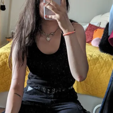 Top nero Bershka, taglia S