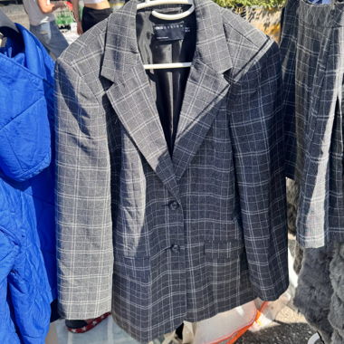 Ensemble blazer à carreaux - jupe plissée