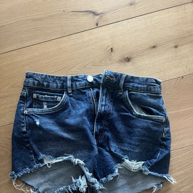 Dark blue denim shorts 