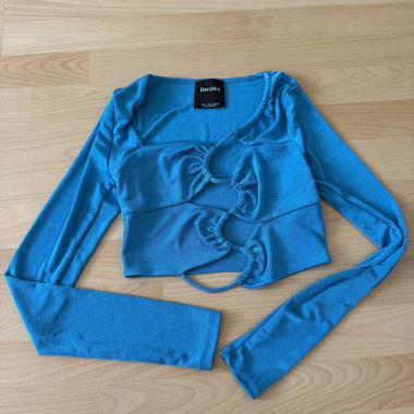 Bershka Langarm-Top blau