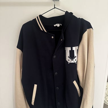 Black/Beige Varsity Jacket