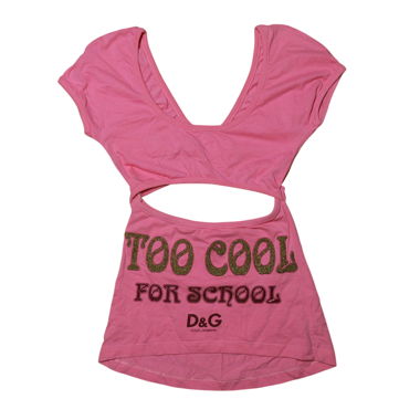 Y2K D&G Pink Cut-Out Graphic Tee
