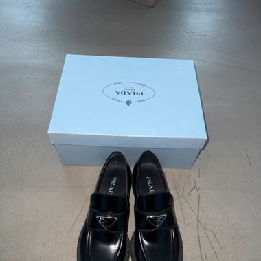 Prada chocolate loafers 