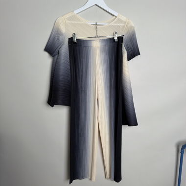 Pleated Gradient Top and Pants Set