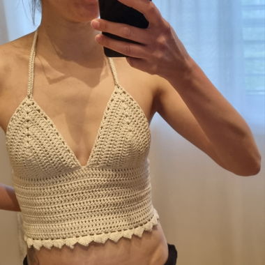 Cream crochet top