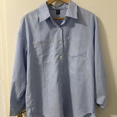 Oversize-Hemd blau-weiss gestreift