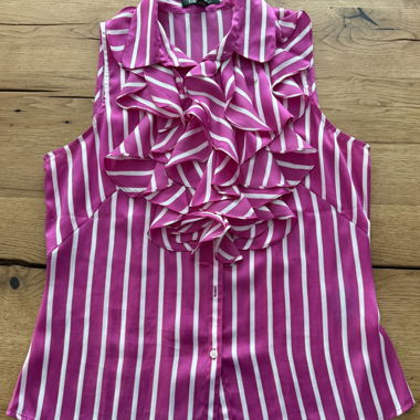 Blouse rose à rayures