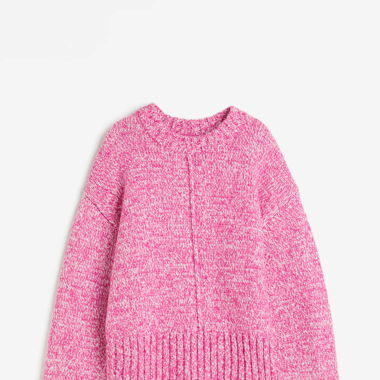 Pull laine rose 
