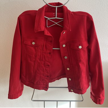 Giacca in jeans rossa