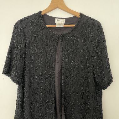 Giacca nera vintage ricamata