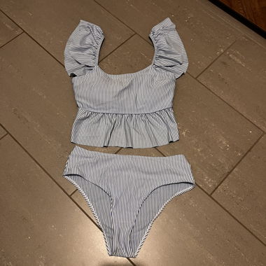 Blue/white bikini