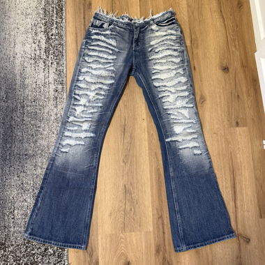 Jaded London - Jeans évasés basse taille distressed