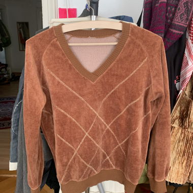Pull en velours brun