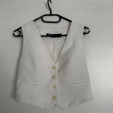 White vest with button placket