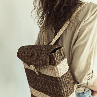 Korbrucksack im Boho-Stil