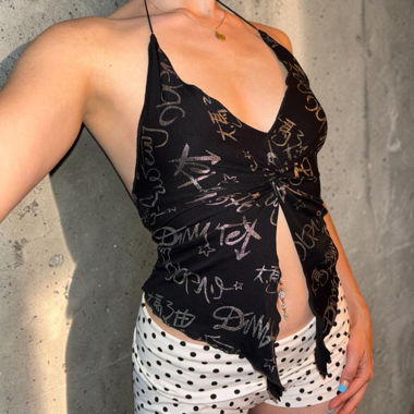 Black Y2K Top