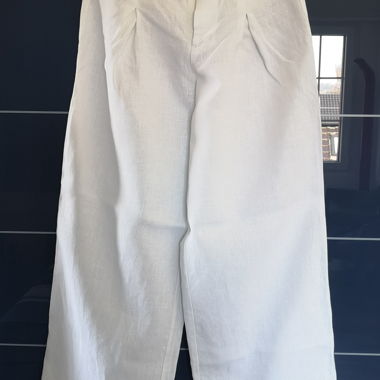 Pantalon en lin ALIGNE blanc