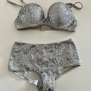Set di lingerie con paillettes H&M 36/75B