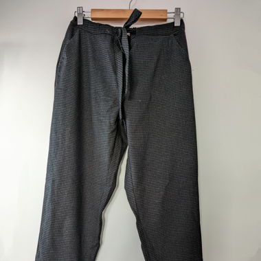 Smart casual checkered black pants elastic waist
