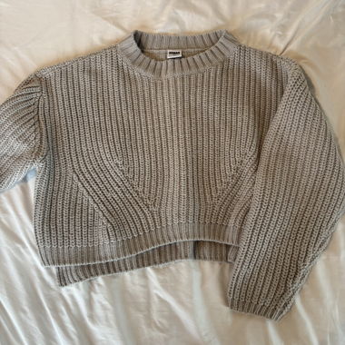 Pull en grosse maille beige