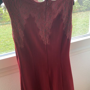 Chic Red/Maroon Embroidered Dress