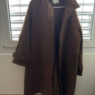 Long brown wool coat