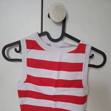 Top rouge et blanc Zara