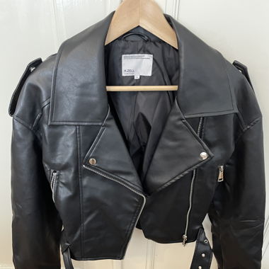 Veste/blazer en cuir noir 