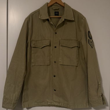 Veste en denim Zara relaxed fit kaki L