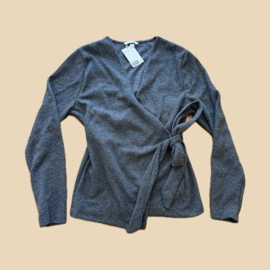 Maglione avvolgente grigio M