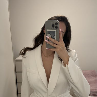 Blazer bianco con cintura