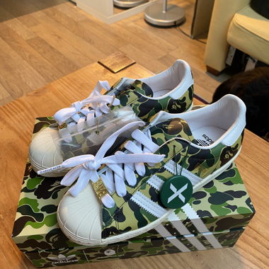 Pair of Bape x Superstar, new - size 36 2/3