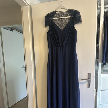 Dark blue evening gown