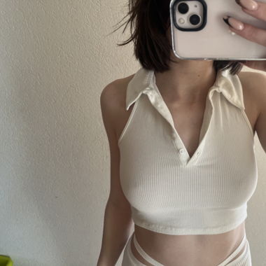 Crop top crème 