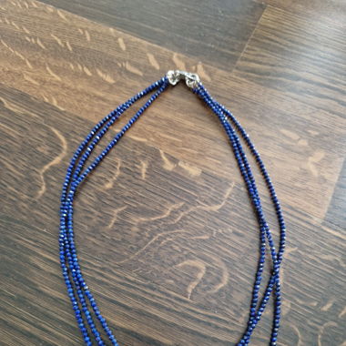 Lapislazuli Halskette mit Silberverschluss