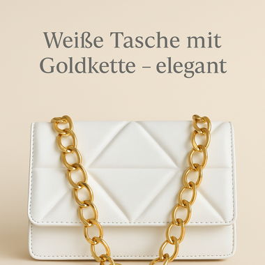 Shein Mini-Tasche Weiss mit goldener Kette