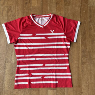 Maglia sportiva Victor rosso/bianco