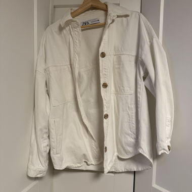 Giacca di jeans Zara bianca