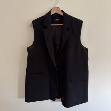 Gilet Blazer Senza Maniche Nero