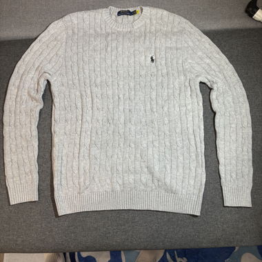 Ralph Lauren Cable Knit Pullover grau
