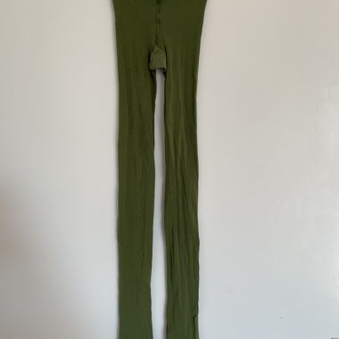 green shiny tights